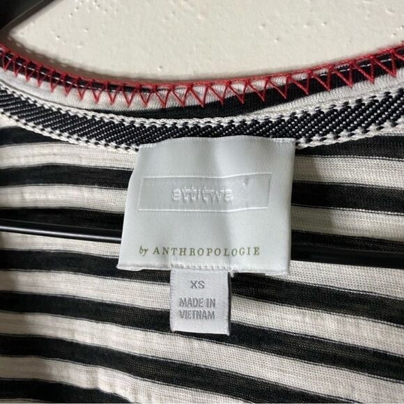Anthropologie Ett:twa Twist Front Stripe Tee Size XS - Picture 6 of 7